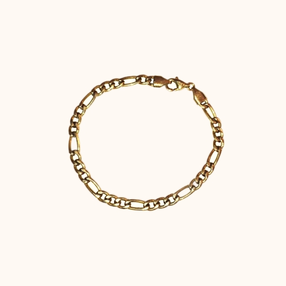 14k Yellow Gold Figaro Link Bracelet (7.5 grams)